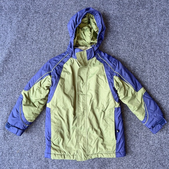 L.L. Bean Other - LL Bean Olive Green Blue Thinsulate Hooded Full Zip Coat Little Kids M 5/6
